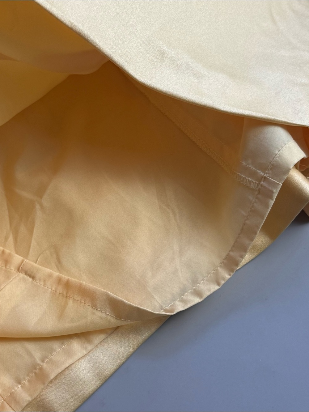 David’s Bridal Strapless Satin Ruched Mini Dress Butter Yellow Wedding Guest 8 - Picture 8 of 8